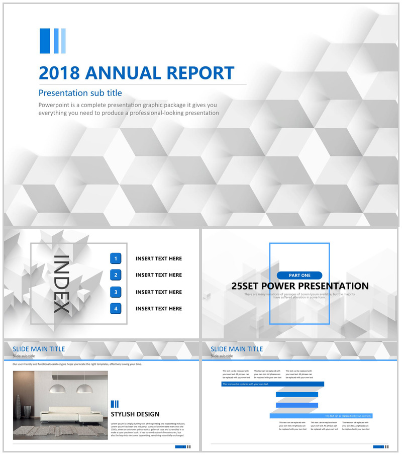 白色大气扁平风格商务总结年终汇报通用PPT模板-办公资源网