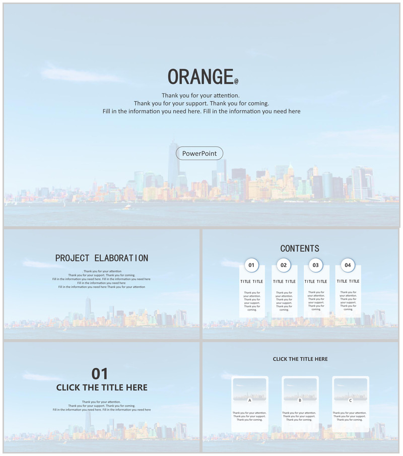 欧美商务扁平清新商务学习演讲汇报通用PPT模板-办公资源网