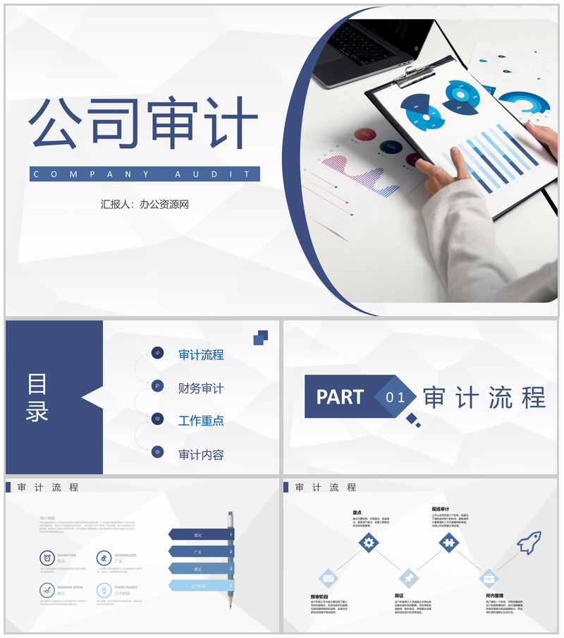 物流行业财务部年终税务审计总结汇报通用PPT模板-办公资源网