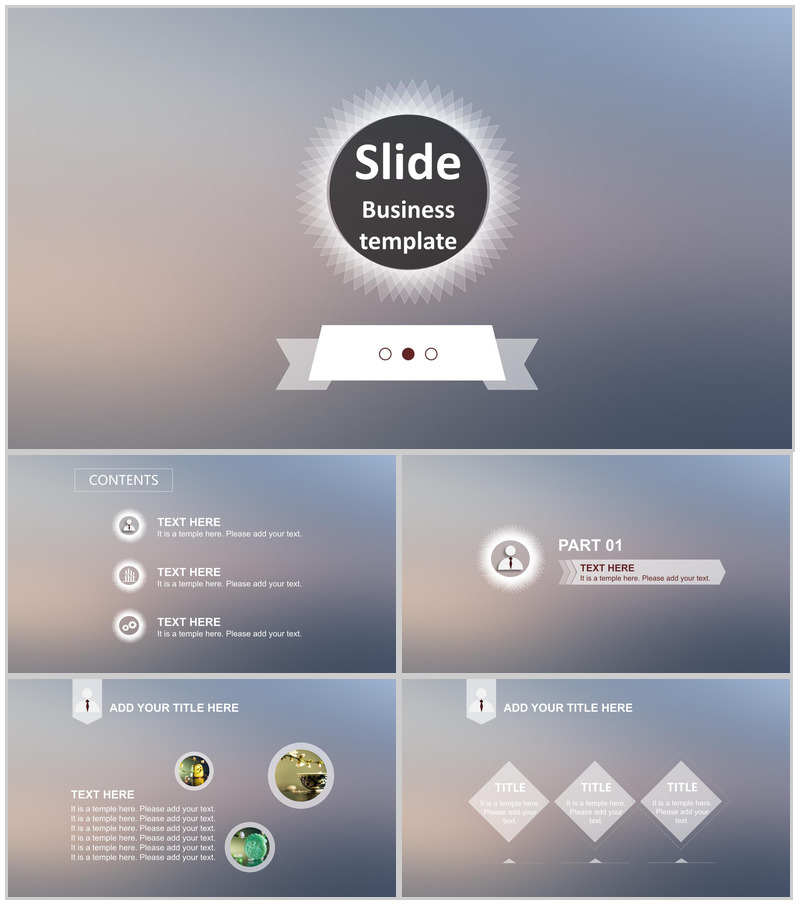 灰色欧美风格商务汇报PPT模板-办公资源网