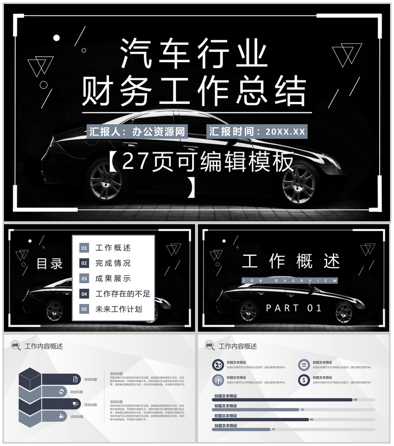 汽车行业销售4s店财务工作职责总结PPT模板-办公资源网