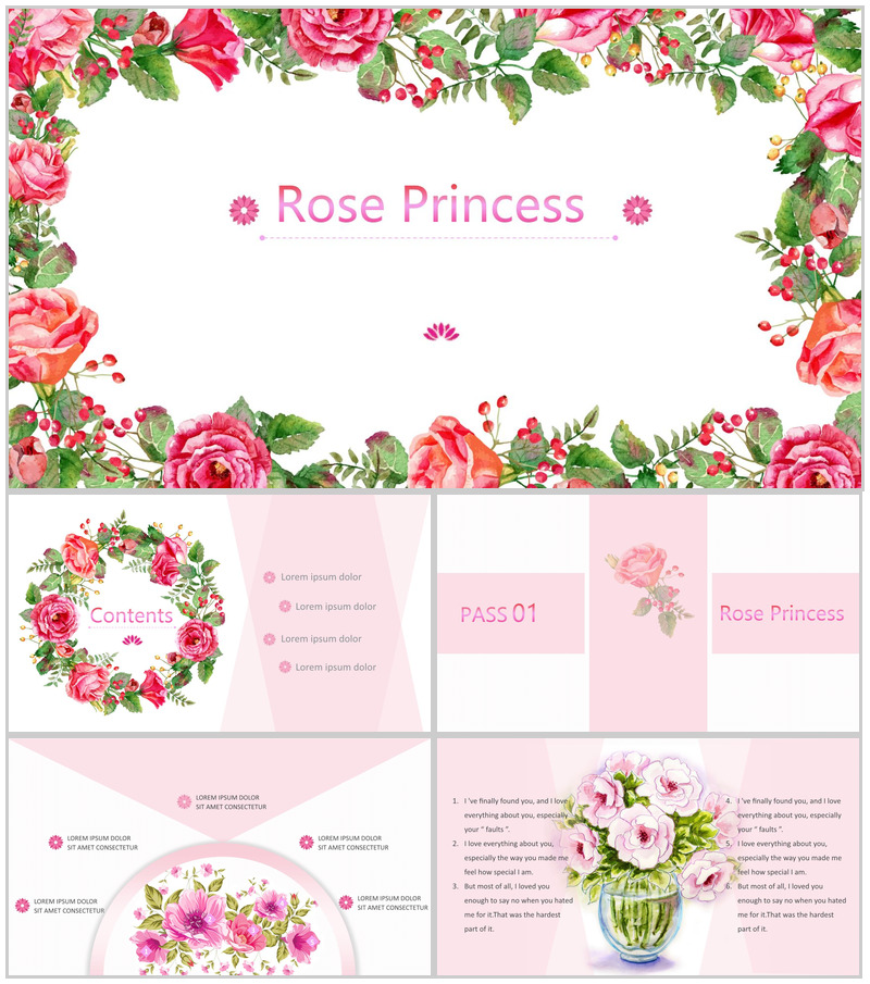 清新自然浪漫手绘商业计划书PPT模板-办公资源网