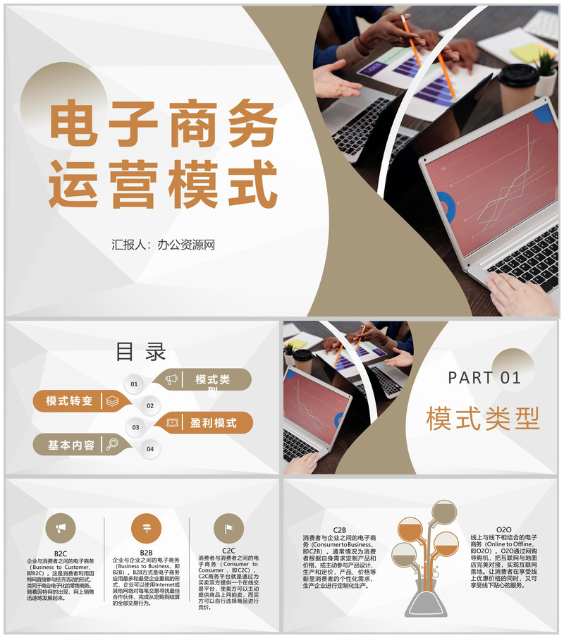 电商发展计划方案公司电子商务经营模式总结汇报PPT模板-办公资源网