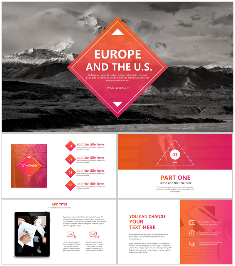 欧美风商务汇报演讲设计昌邑通用PPT模板-办公资源网