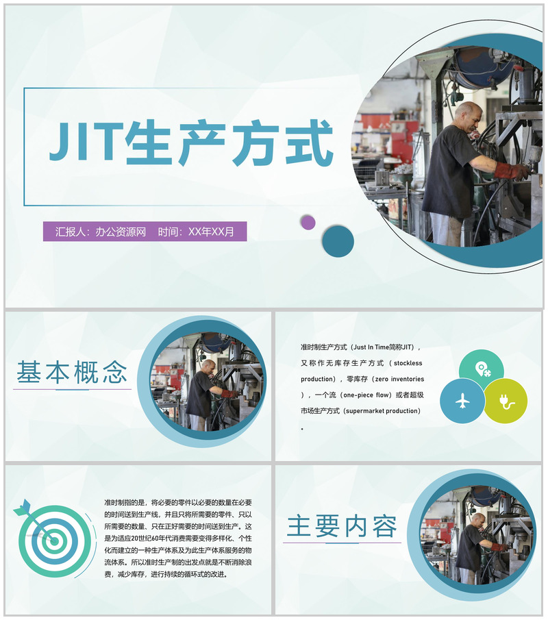 丰田公司JIT准时制生产方式JIT核心内容培训介绍PPT模板-办公资源网
