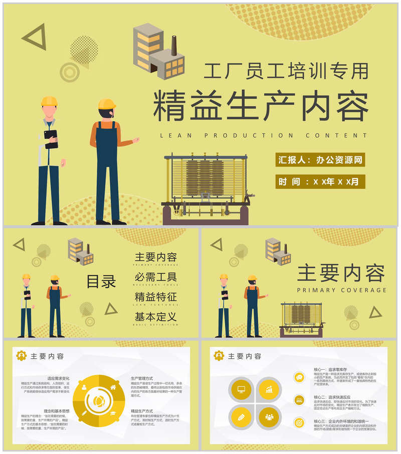 车间现场品质管理要求工厂员工精益生产内容总结培训PPT模板-办公资源网