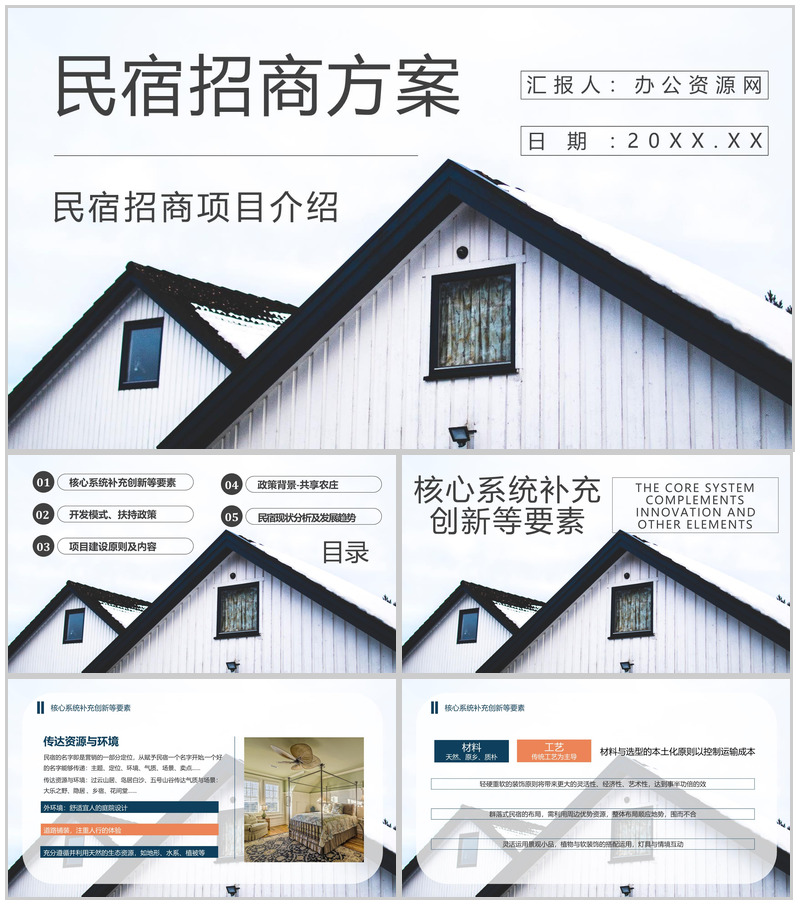 项目介绍民宿招商计划加盟与投资PPT模板-办公资源网