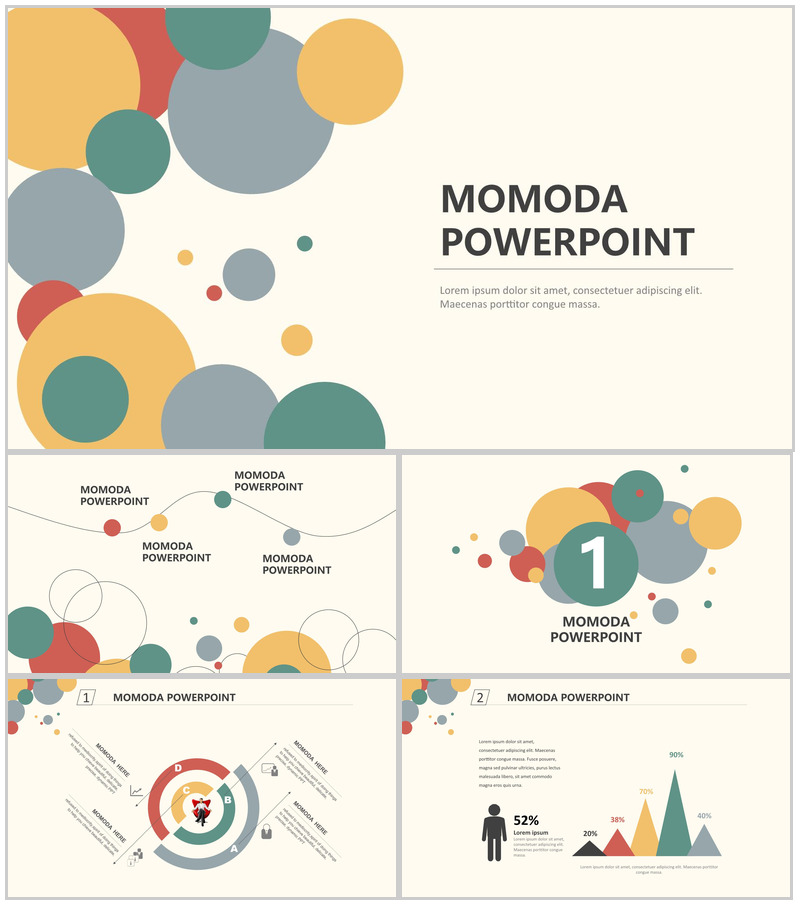 扁平化卡通风极简创意PPT模板-办公资源网