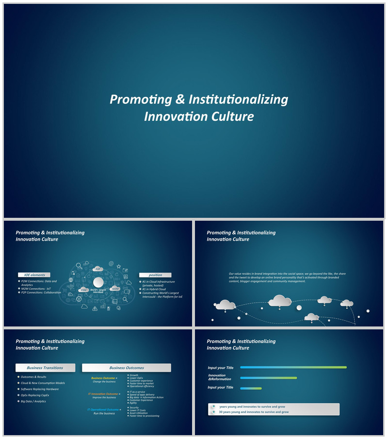 深蓝欧美简洁商务产品介绍宣传PPT模板-办公资源网
