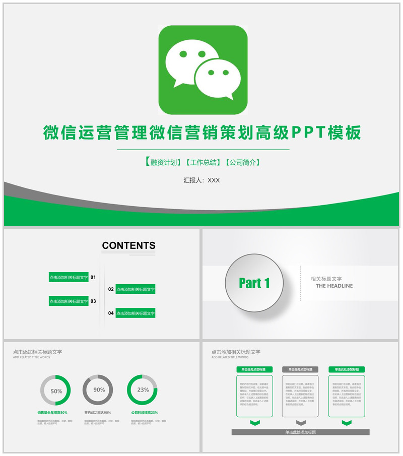 微信运营管理微信营销策划高级PPT模板-办公资源网