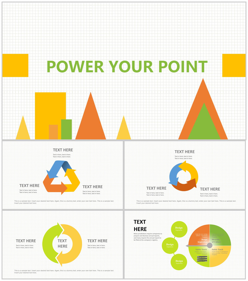 静态模板商务通用汇报扁平PPT模板-办公资源网