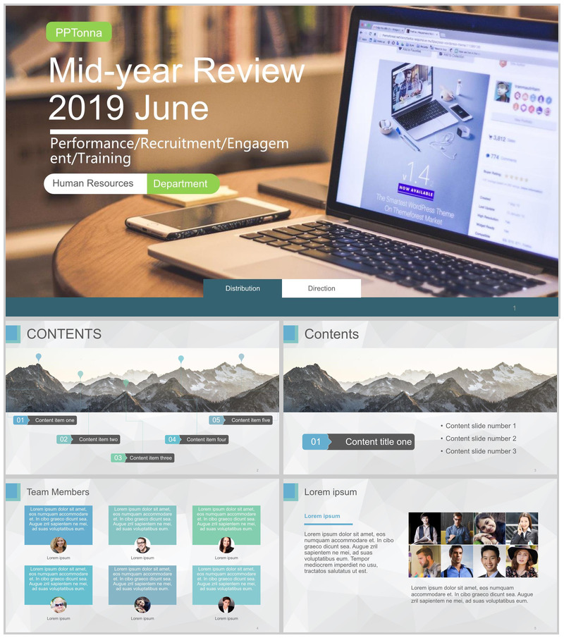 欧美简约商务述职报告工作总结报告PPT模板-办公资源网