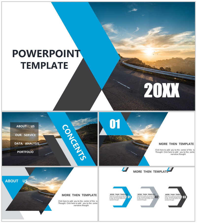 蓝色大气阳光商务PPT模板-办公资源网