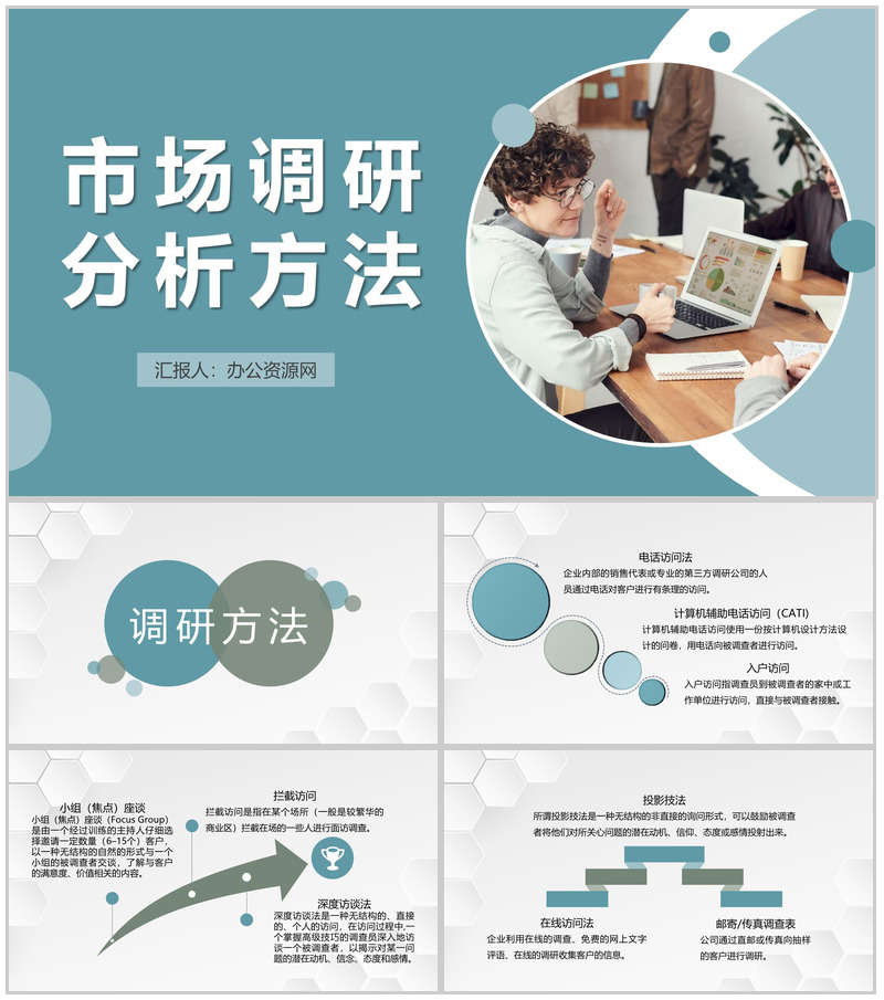 互联网公司市场调研分析方法产品运营管理规划PPT模板-办公资源网