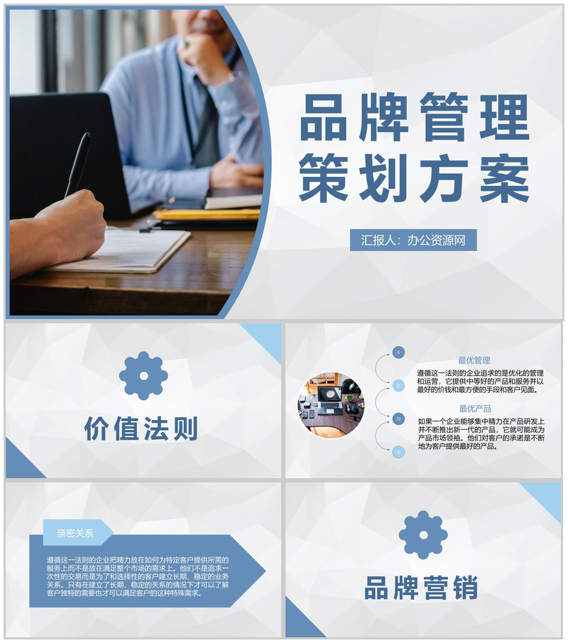 品牌管理策划方案总结品牌创意宣传推广演讲PPT模板-办公资源网