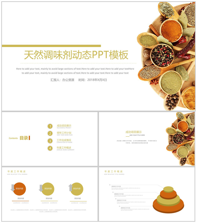 简洁简约食品调味剂宣传策划汇报新年计划PPT模板-办公资源网