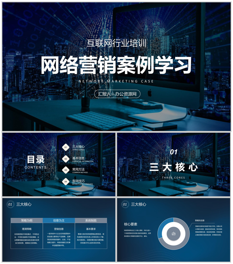 网络营销案例培训学习互联网公司产品营销推广方案PPT模板-办公资源网