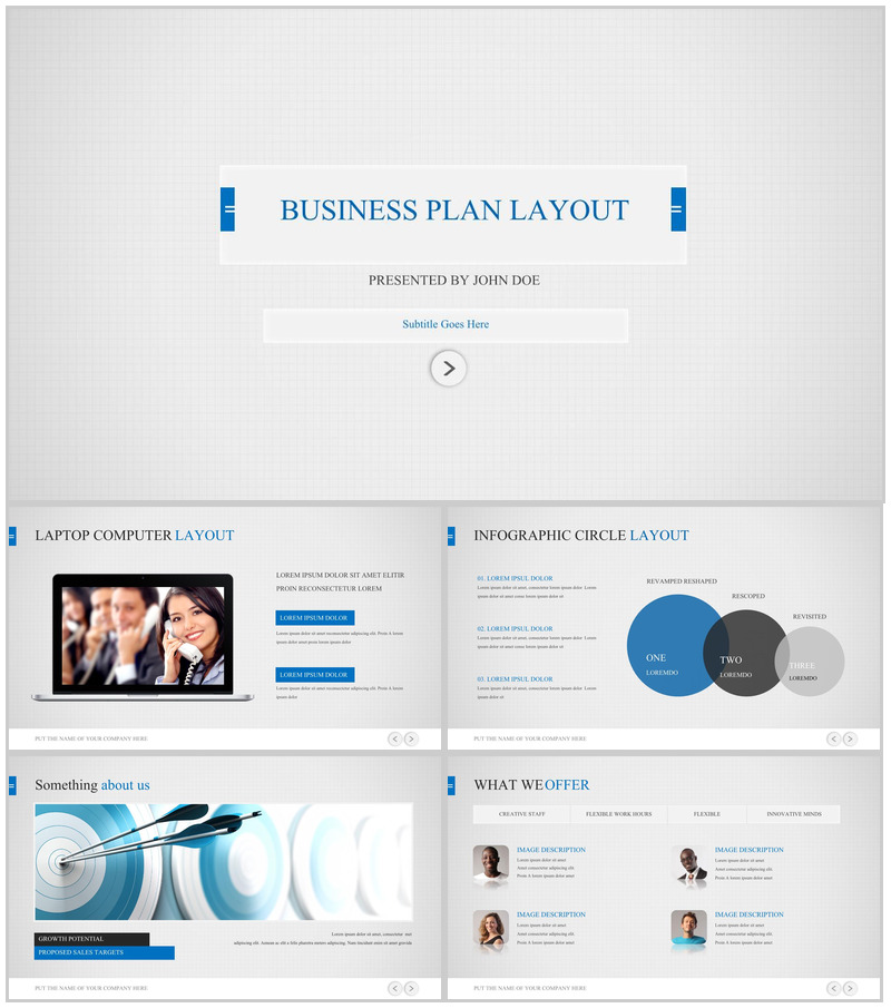 白色简洁大气商务规划通用PPT模板-办公资源网