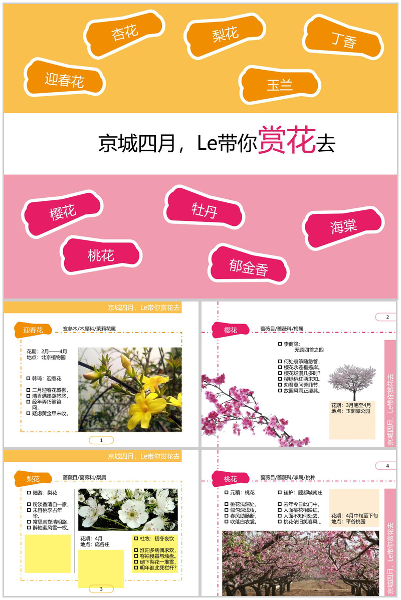 四月繁华开放精美PPT模板-办公资源网