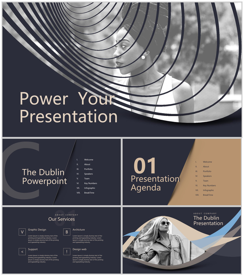 人物杂志风品牌服装发布会PPT模板-办公资源网