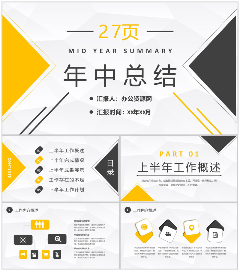 星空互联网金融科技时代商务风年终总结PPT模板-办公资源网