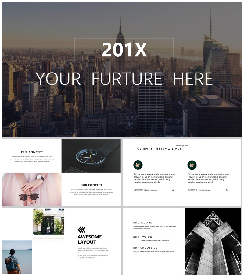 201X杂志风风景图工作汇报PPT模板-办公资源网