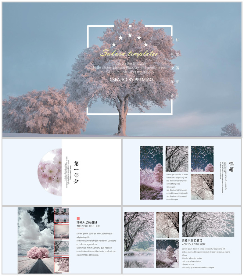 唯美水彩花卉插画风通用动态PPT模板-办公资源网