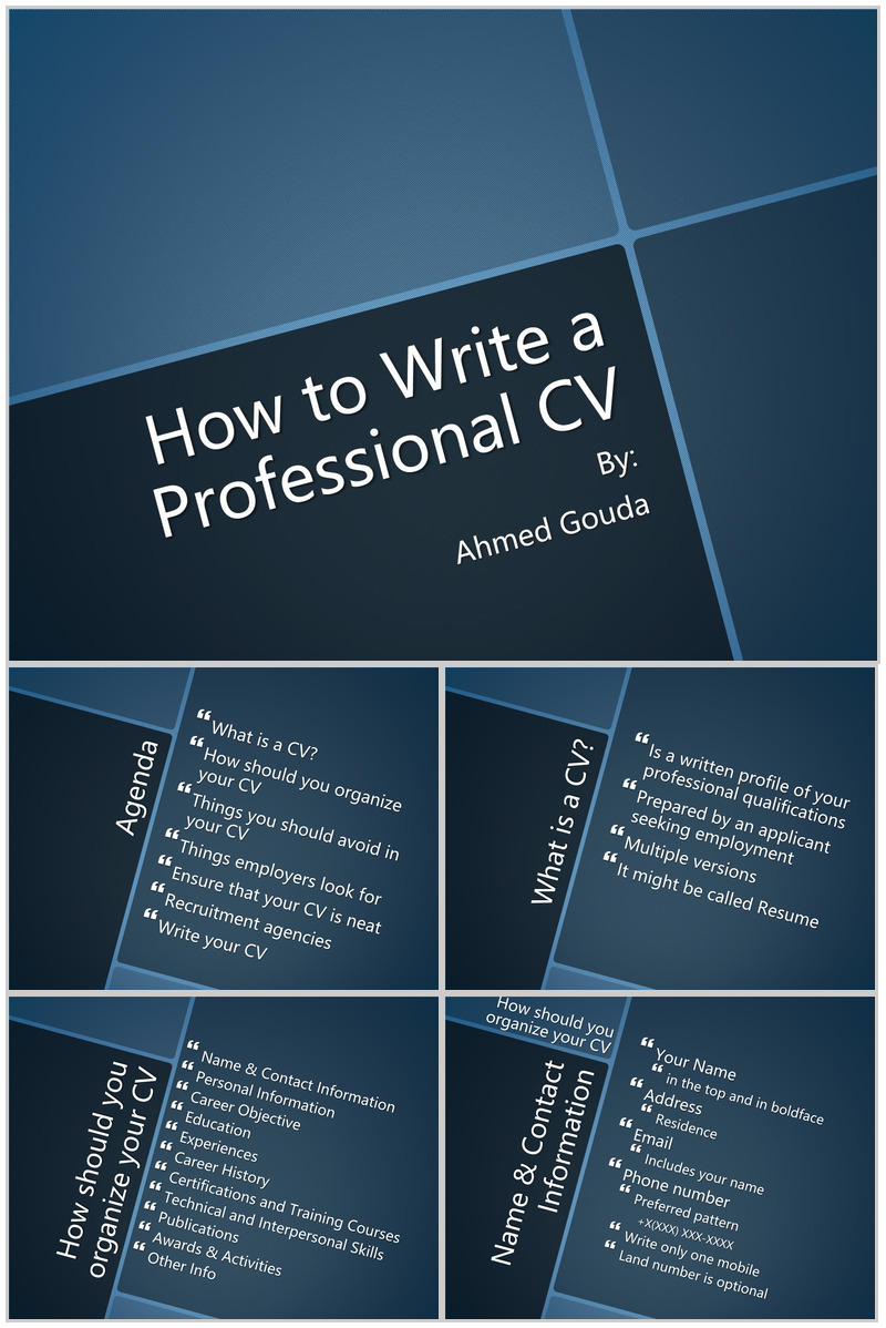 蓝色个性商务拼接求职竞聘PPT模板-办公资源网