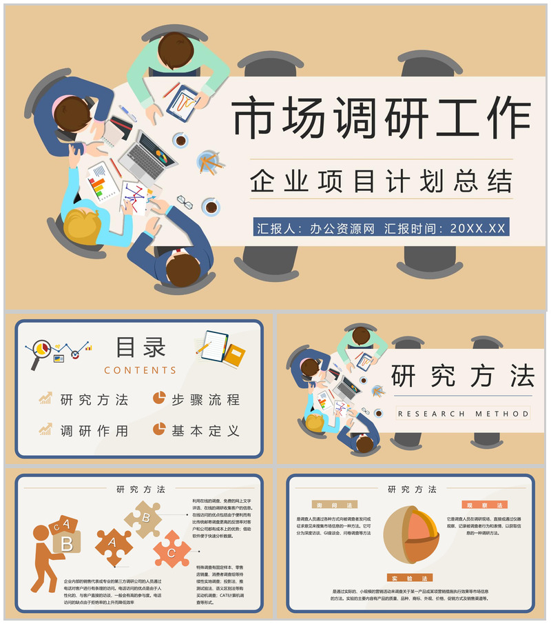 企业竞争对手市场调研需求分析预判产品营销方案梳理报告PPT模板-办公资源网