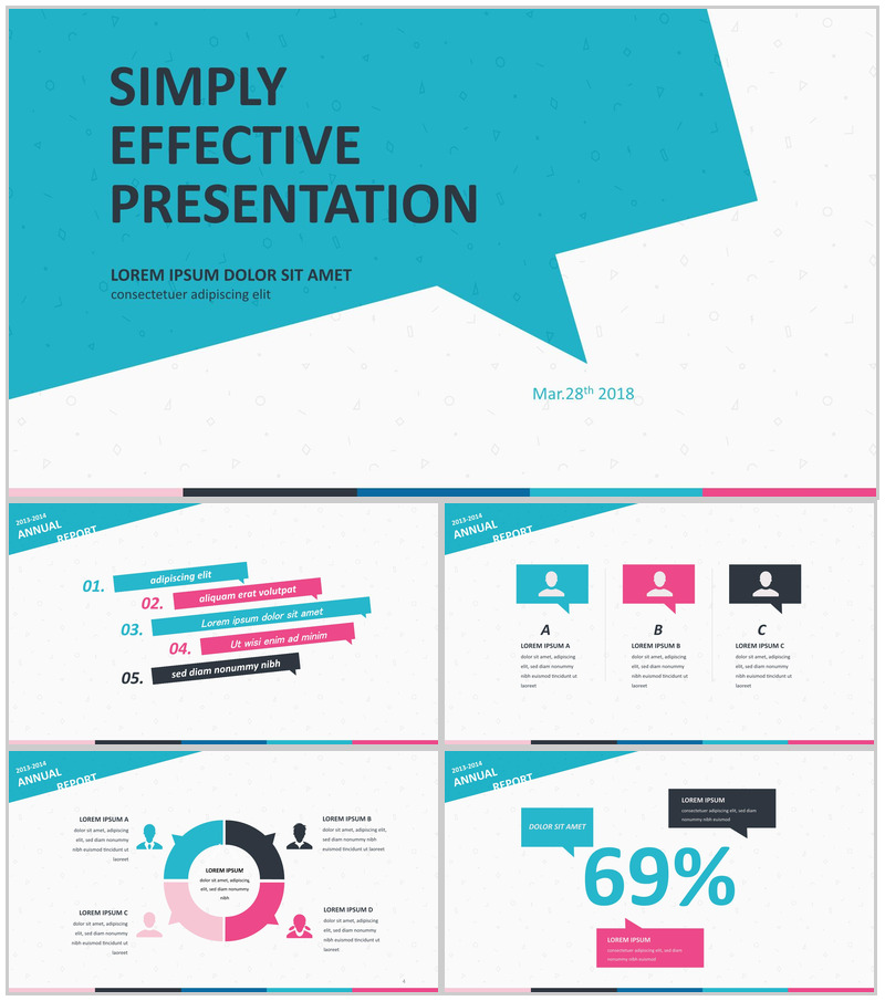 简约欧美商务风蓝色企业介绍业绩汇报PPT模板-办公资源网