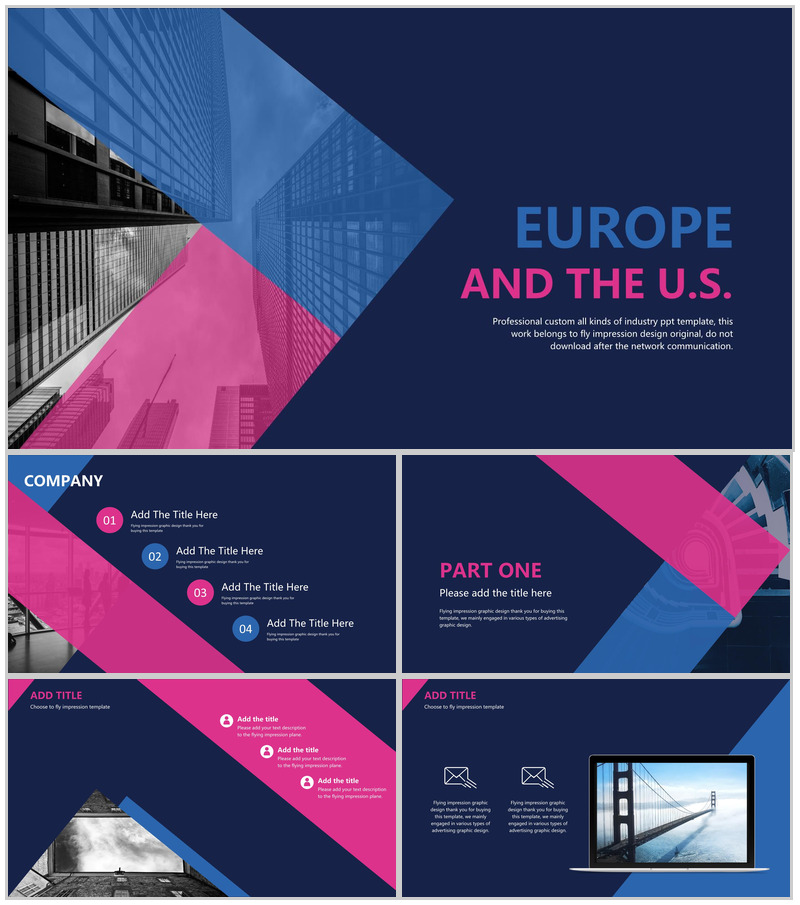 欧美风企业画册商务通用企业PPT模板-办公资源网