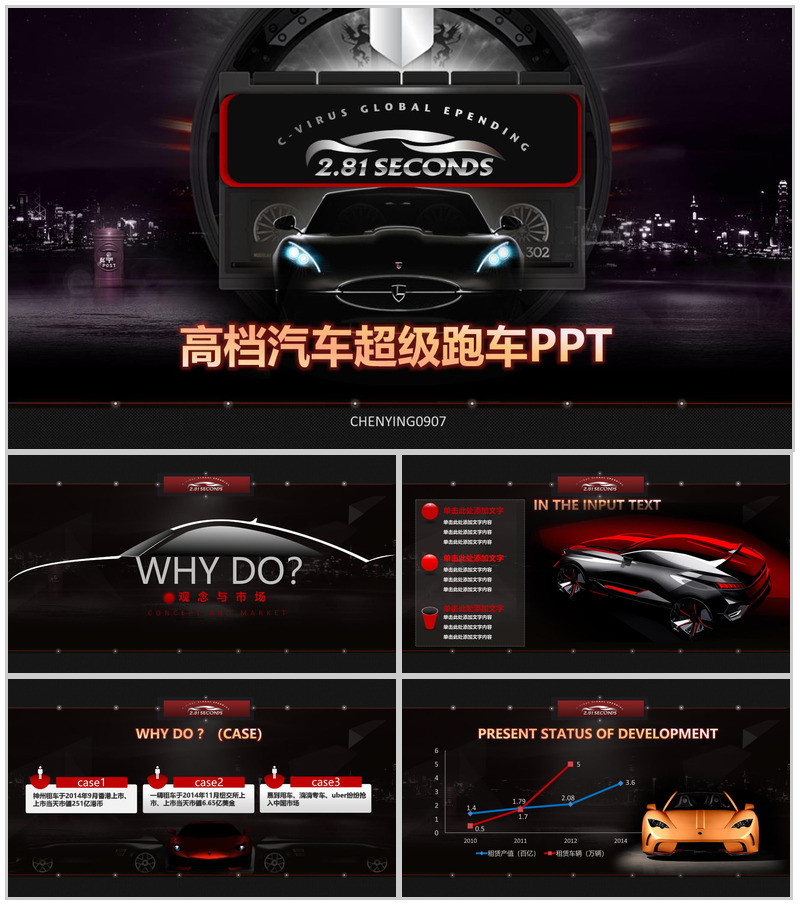 高档汽车超级跑车营销PPT模板-办公资源网