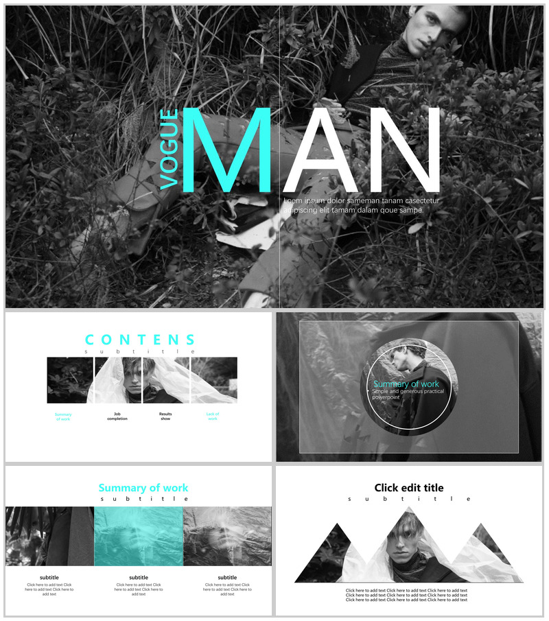 欧美大气时尚杂志风品牌策划PPT模板-办公资源网