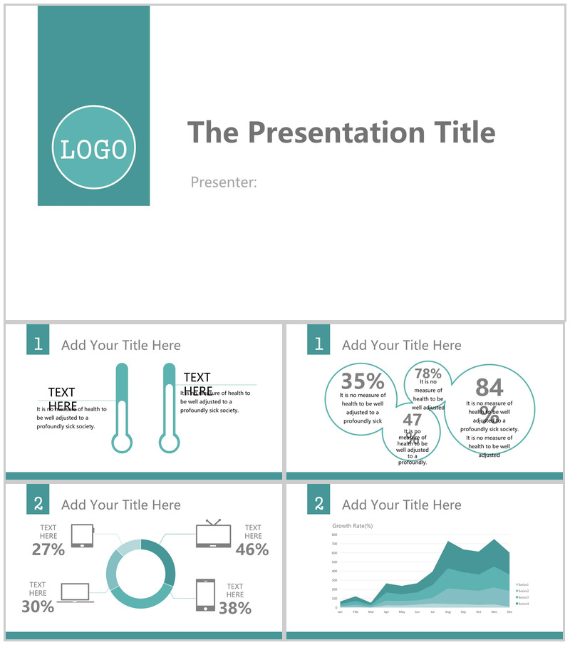 白色多彩商务扁平商务通用PPT模板-办公资源网