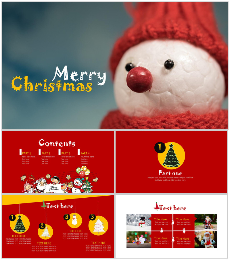个性创意圣诞雪人圣诞营销活动策划PPT模板-办公资源网