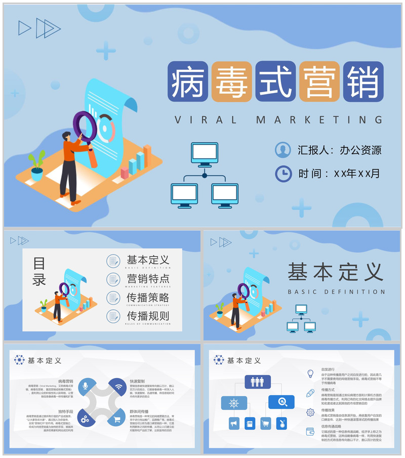 企业病毒式营销知识培训总结社会化营销计划方案PPT模板-办公资源网