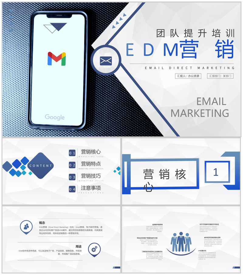 部门团队成员提升能力培训EDM营销策略专用PPT模板-办公资源网