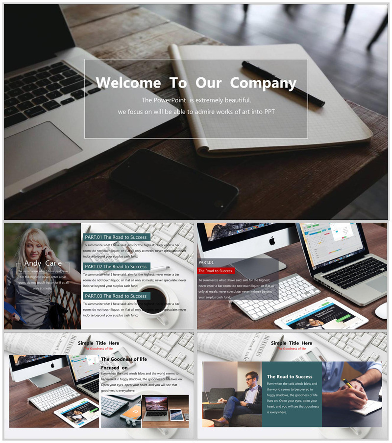 欧美商务暗色调大气工作汇报年终总结PPT模板-办公资源网