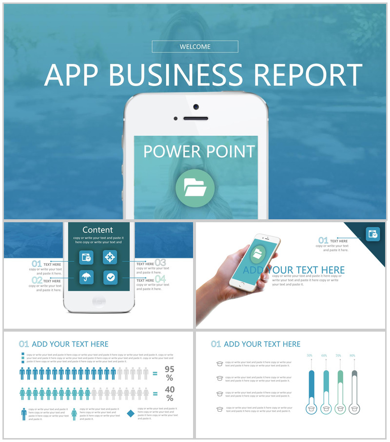 清新简约手机新品宣传介绍PPT模板-办公资源网