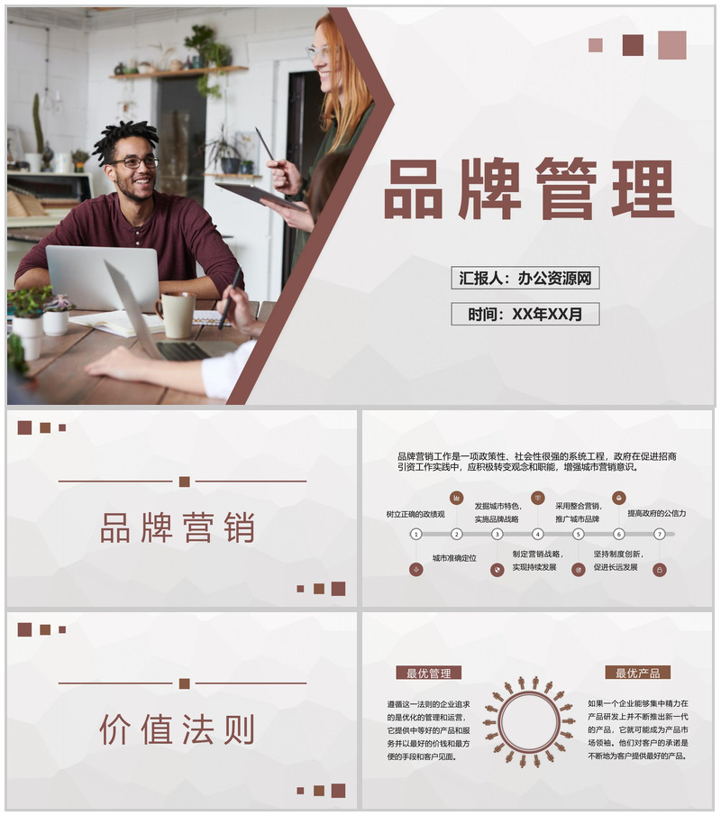 品牌管理内容介绍公司战略品牌合作项目推介活动总结PPT模板-办公资源网