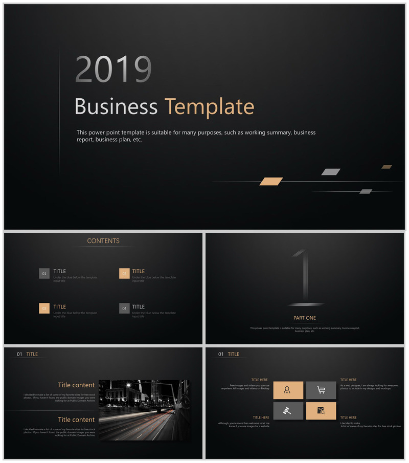 大气黑色典雅动态商务通用PPT模板-办公资源网