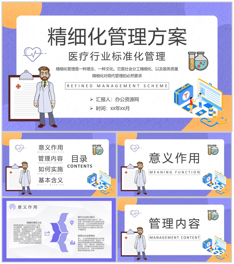 医疗行业标准化管理工作总结精细化管理方案汇报PPT模板-办公资源网