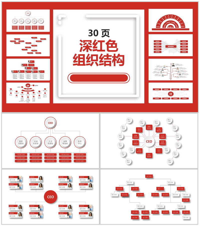 动态公司组织结构图PPT模板-办公资源网