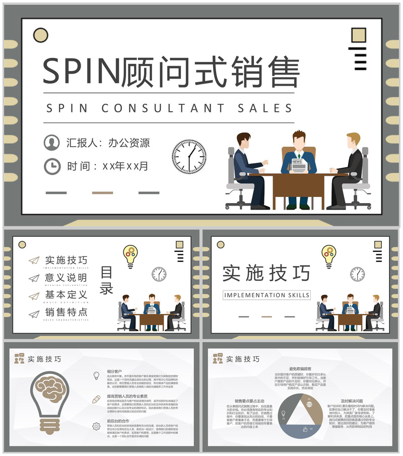 SPIN顾问式销售模式案例分析企业产品营销推广方案PPT模板-办公资源网