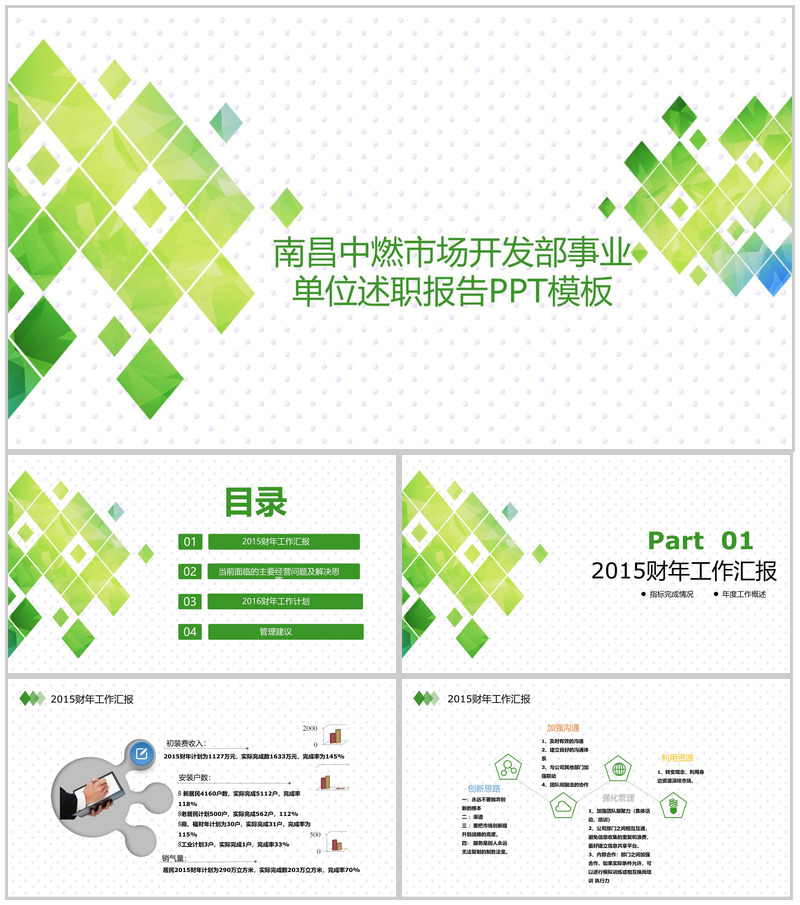 南昌中燃市场开发部年度述职报告PPT模板-办公资源网