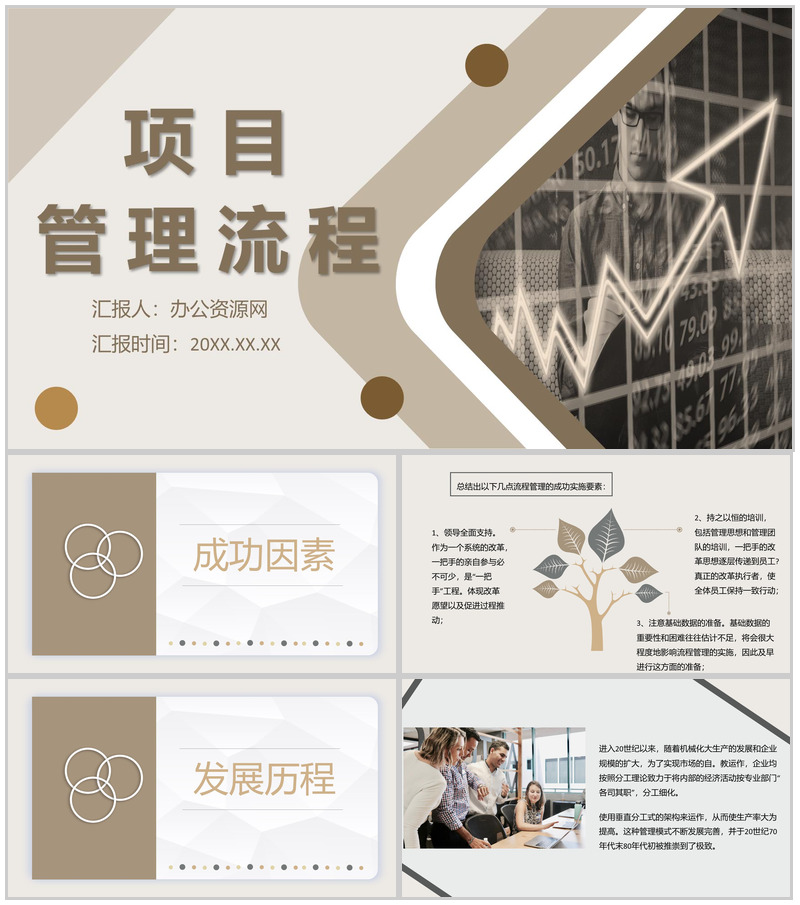 工程项目预算文件审批优化管理流程总结通用PPT模板-办公资源网