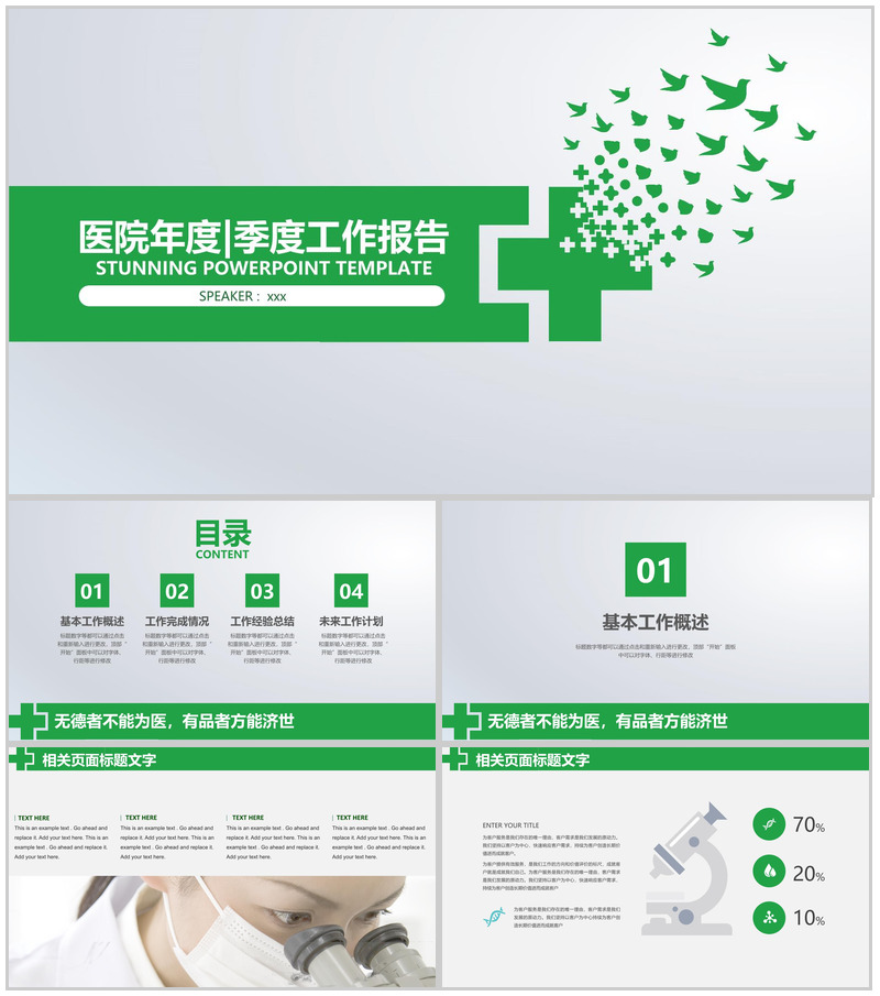 医院年度季度工作报告PPT模板-办公资源网