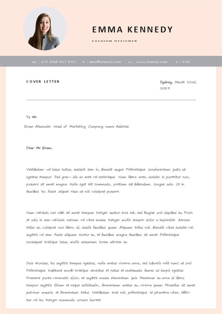 欧美风时装设计师通用求职简历个人简历自荐信Word模板-办公资源网