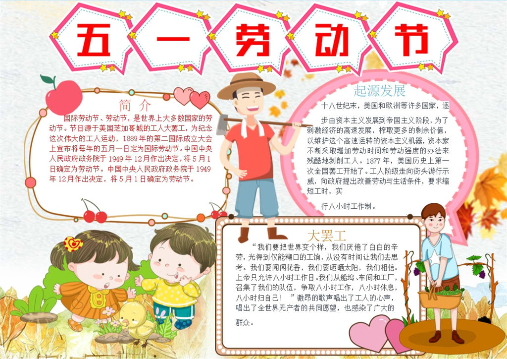 五一劳动节劳动宣传手抄报Word模板-办公资源网