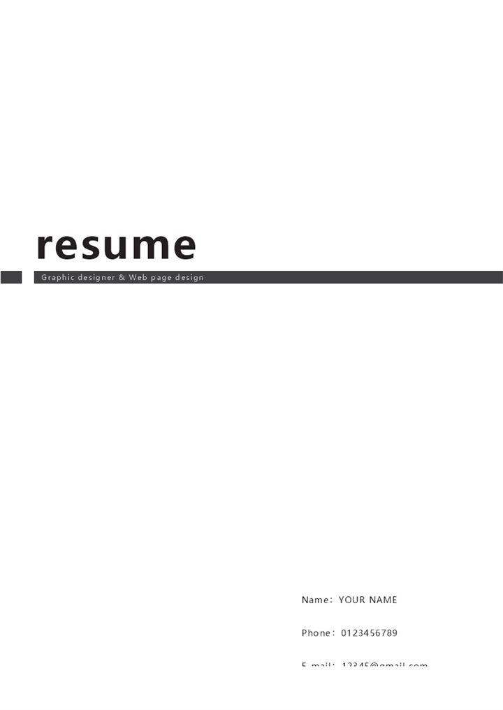 平面设计师和网页设计通用的纯英文个人简历求职简历套装Word模板-办公资源网